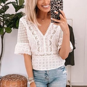 Abercrombie and Fitch Deep V Lace Top